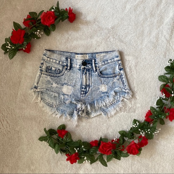 PacSun Pants - Bullhead Acid Wash Festival High Rise Shorts 0